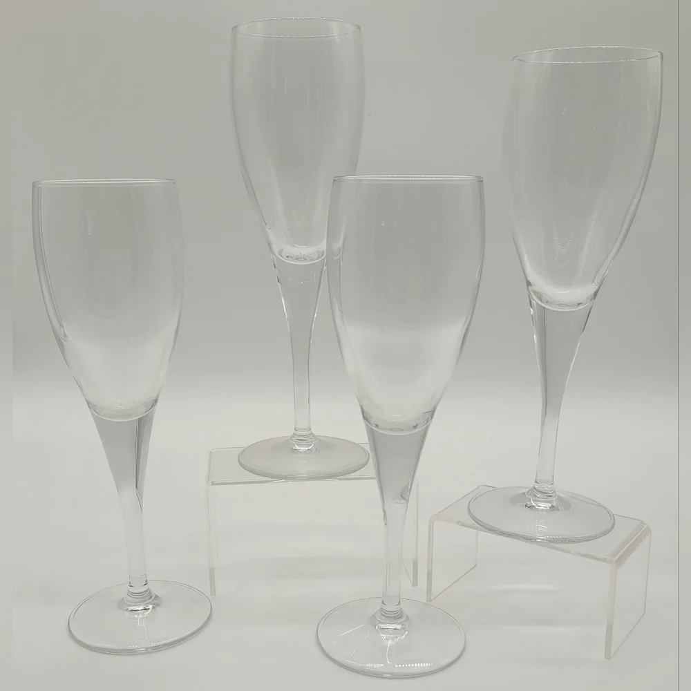 Vintage Crystal Champagne Flutes set of 4